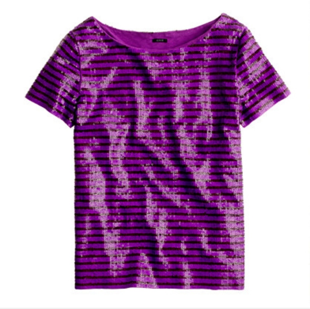 Sequin stripe tee